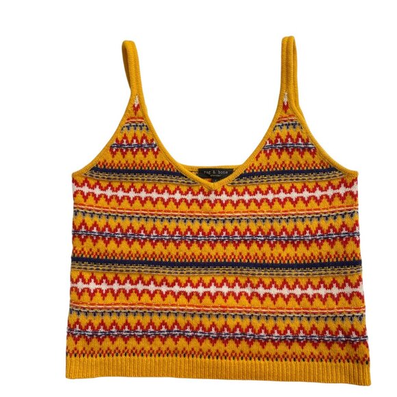 Rag & Bone Willow Fair Isle Wool Sweater Tank Fall Prep...